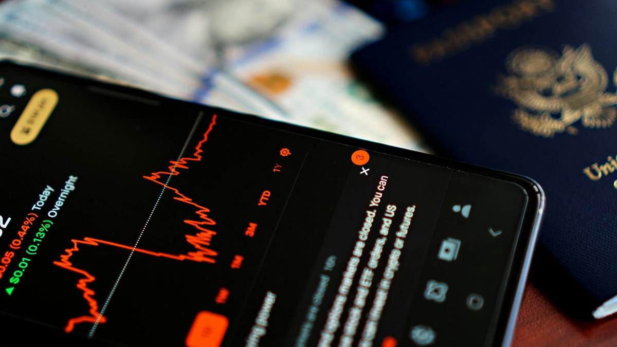 diversified investment portfolio graph with upward trend