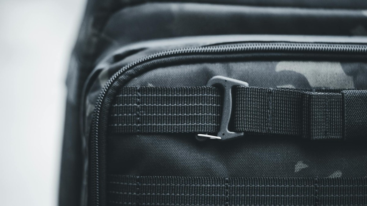 close-up of a padded laptop compartment inside a black backpack