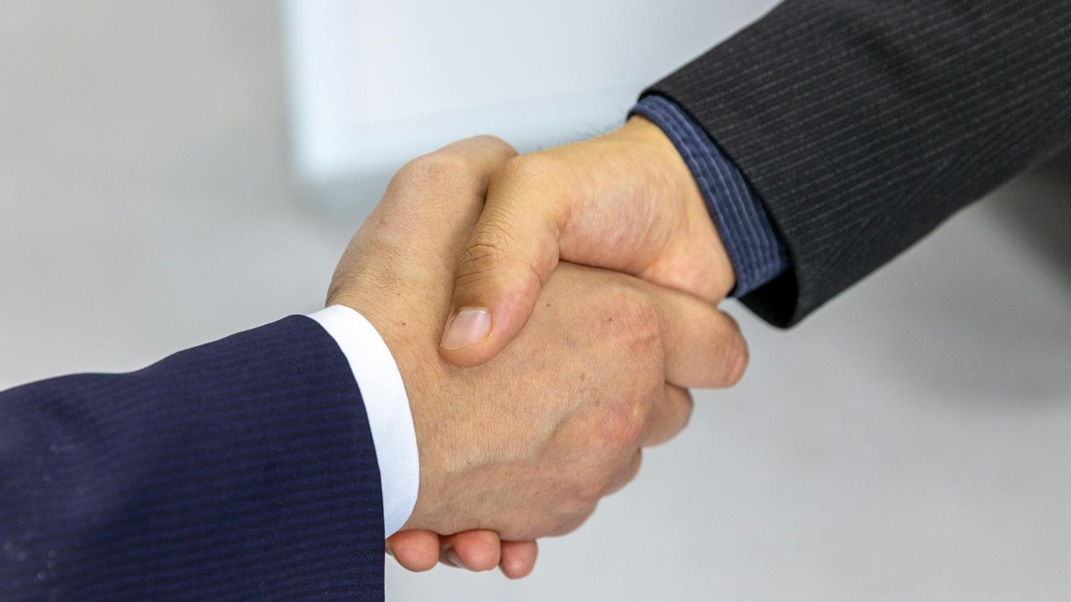 close-up of a professional handshake between a business owner and a tax advisor